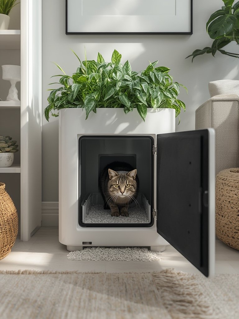 hidden litterbox in action