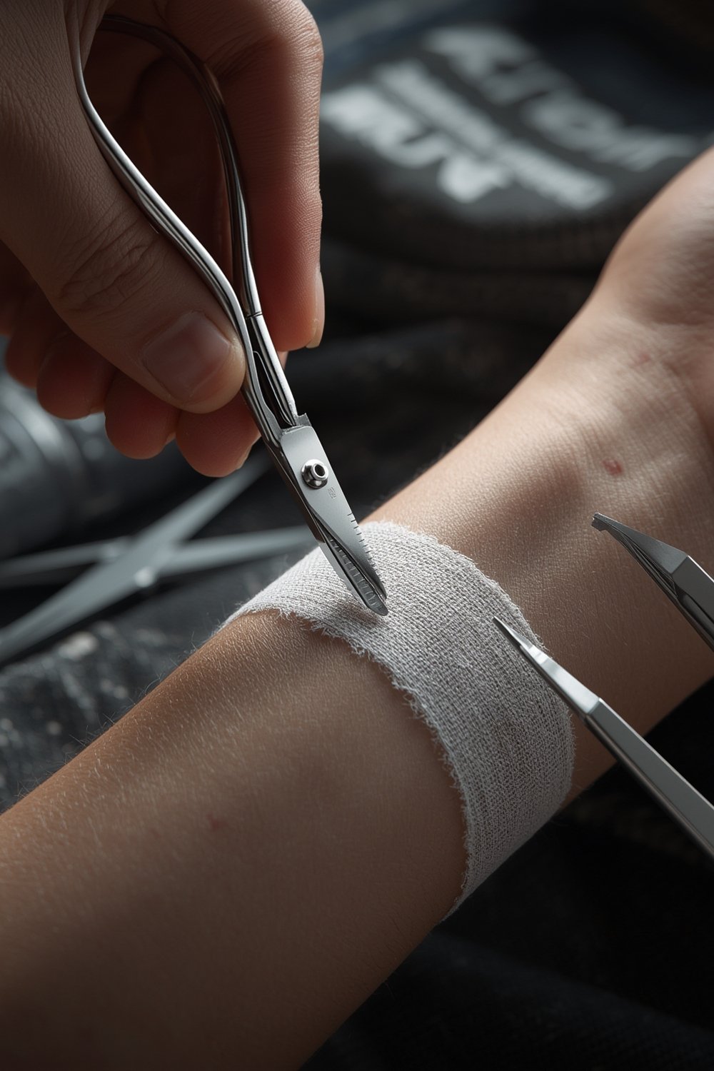 bandage scissors in action