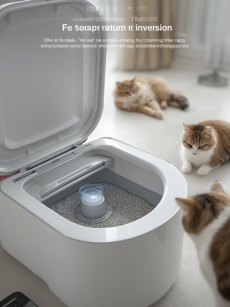 automatic litterbox in action