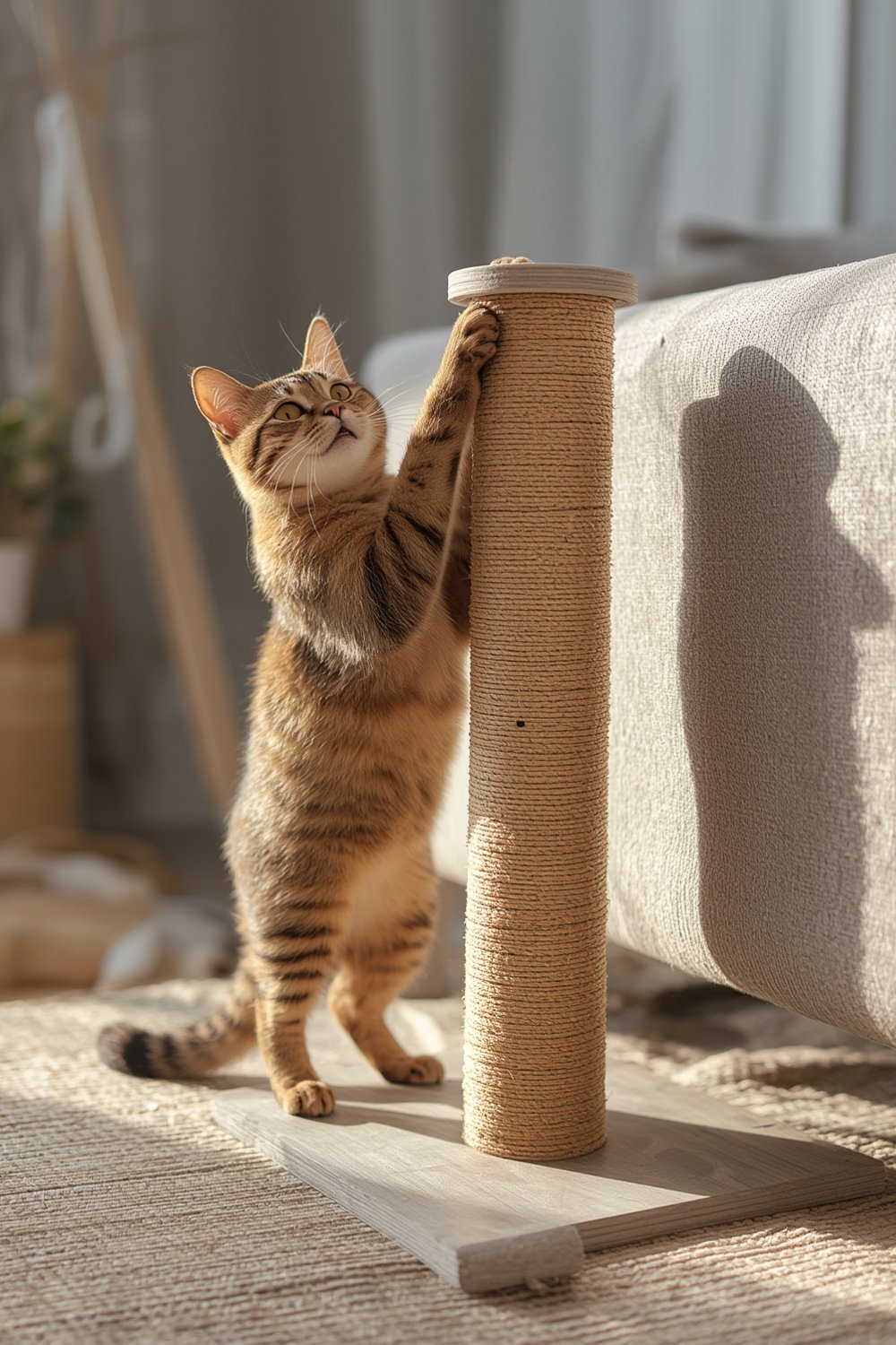 cat scratcher in action