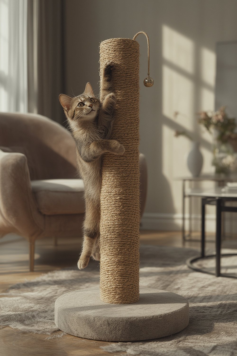 cat scratcher in action