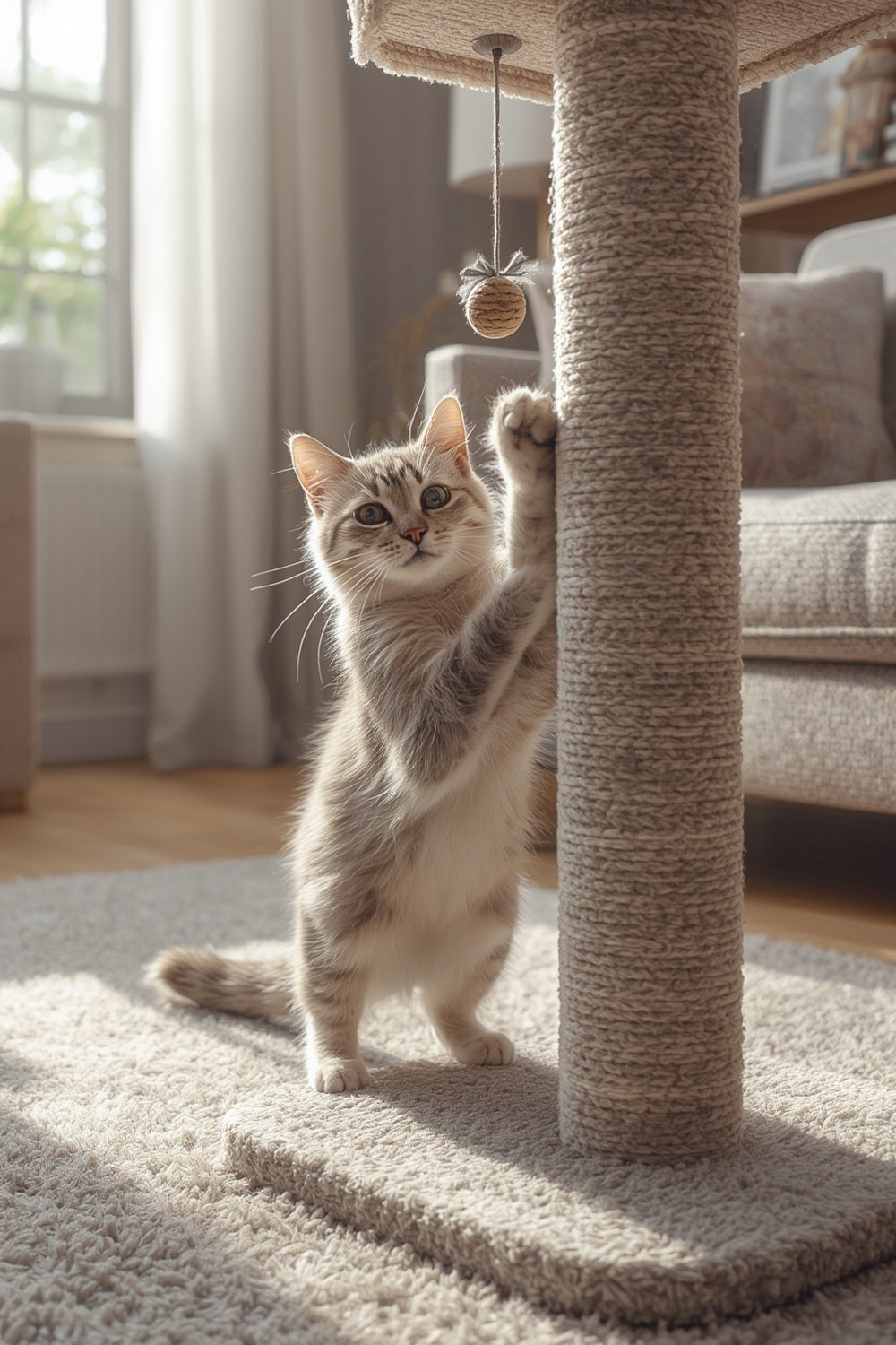 cat scratcher in action