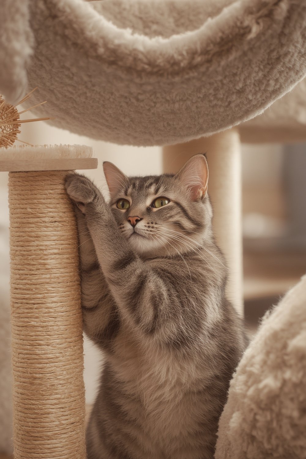 cat playground in action