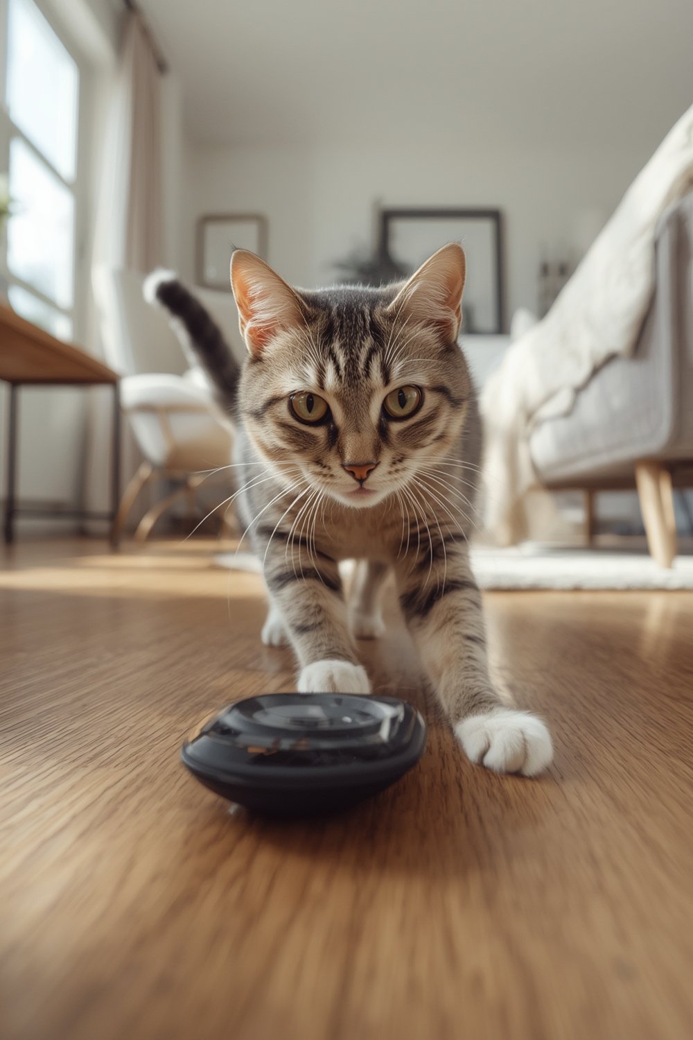 cat toy in action