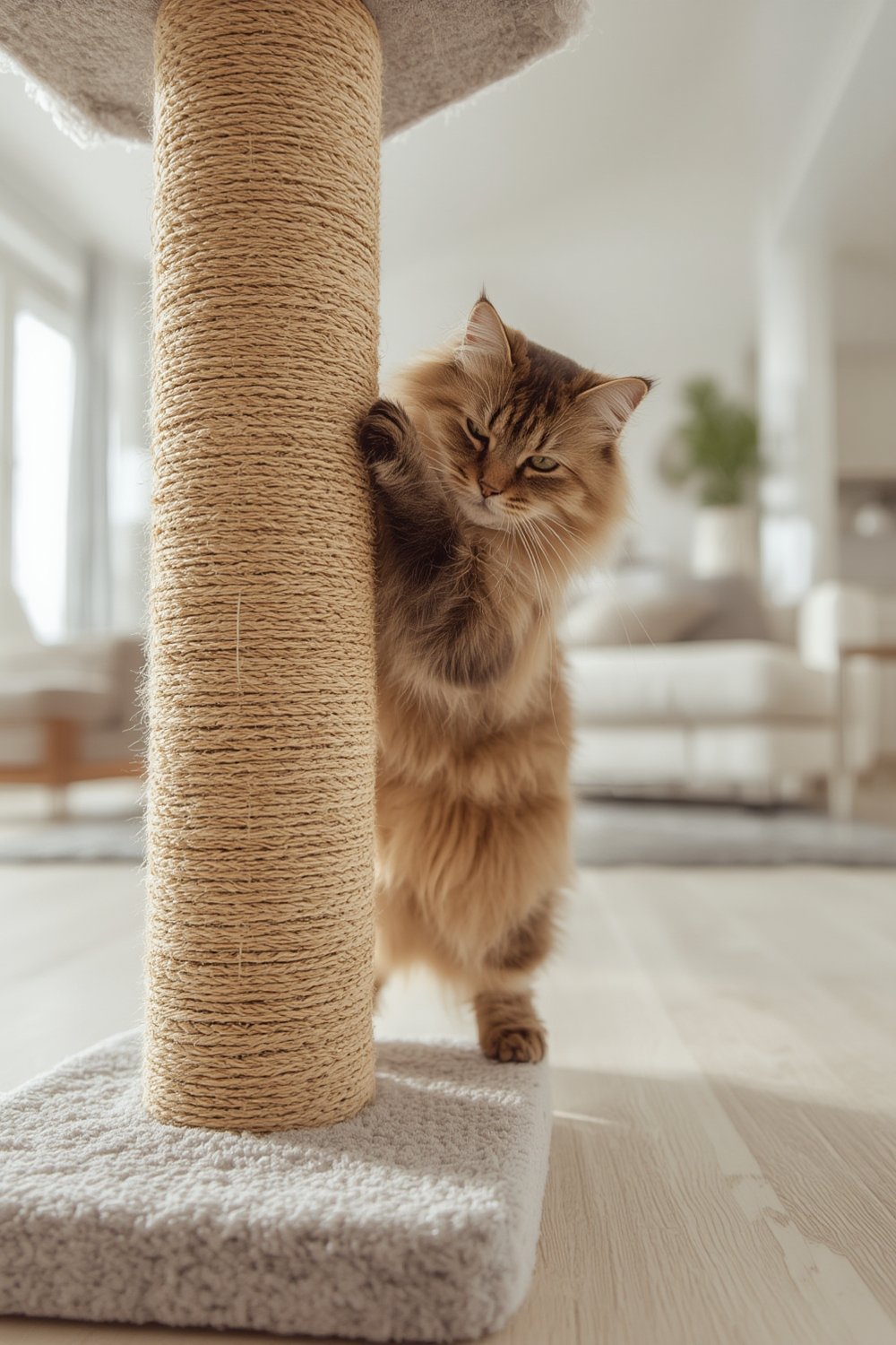 cat scratching in action
