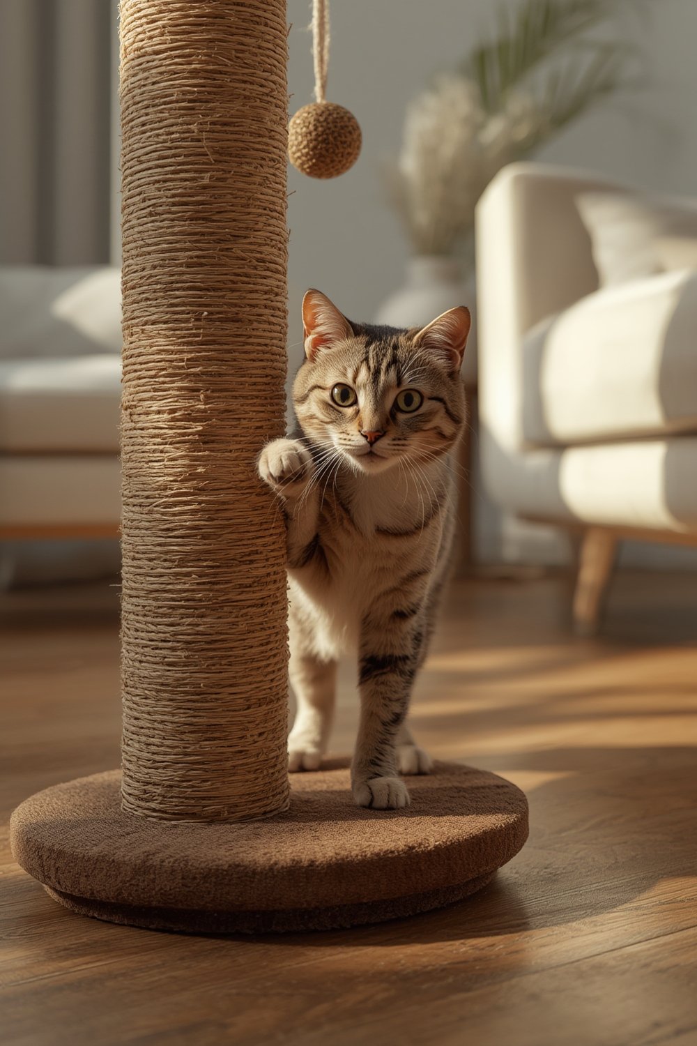 cat scratcher in action